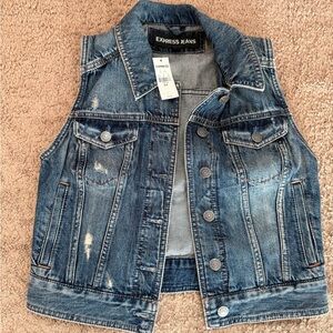Express Blue Denim Vest